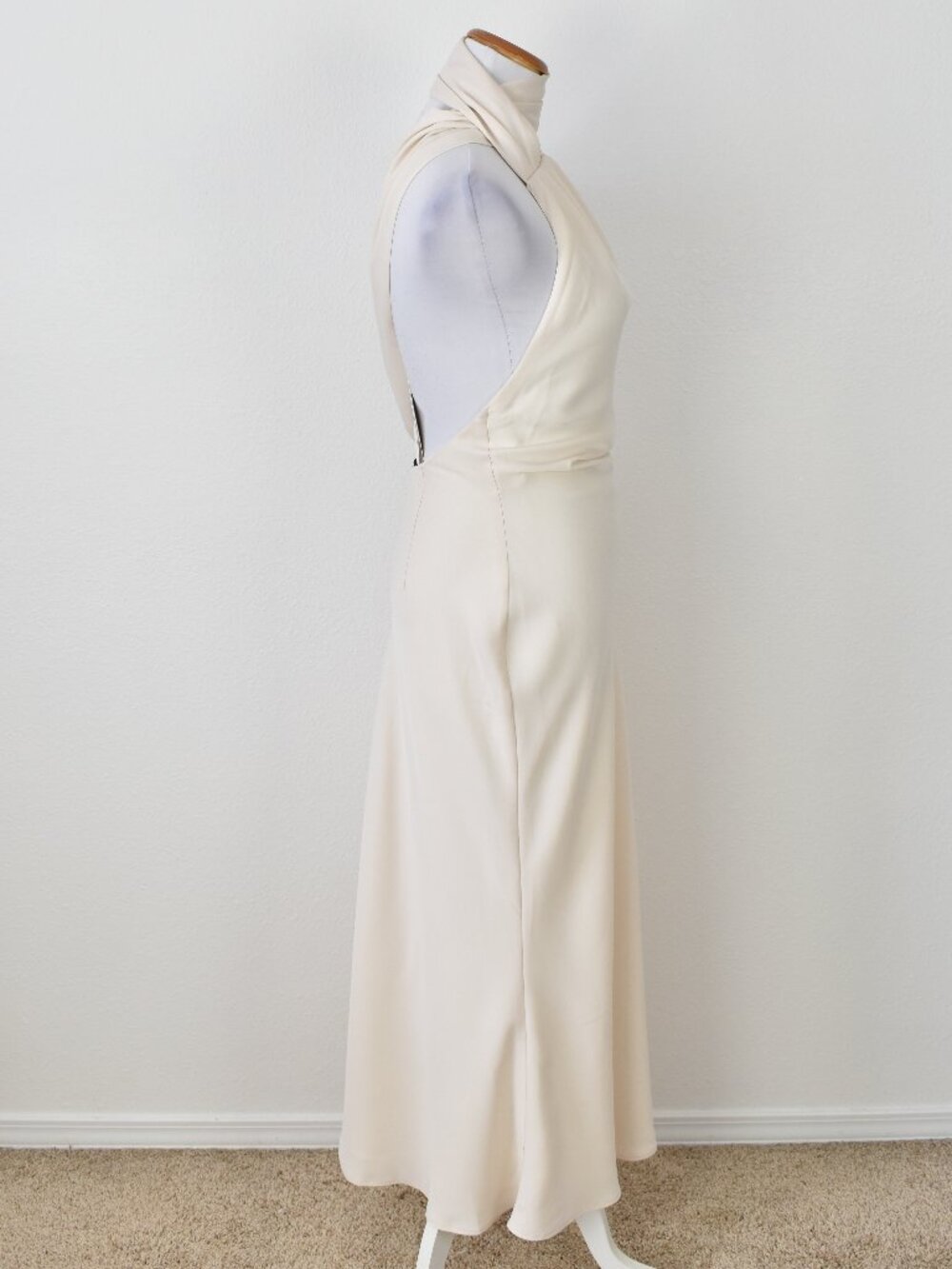 Misha Vivica Midi Dress One Shoulder Ivory NEW - S - Picture 8 of 11